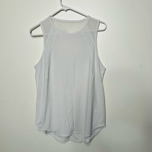 Lululemon White Running Tank Top Mesh Back Strap Sz 8-10 - Picture 1 of 8